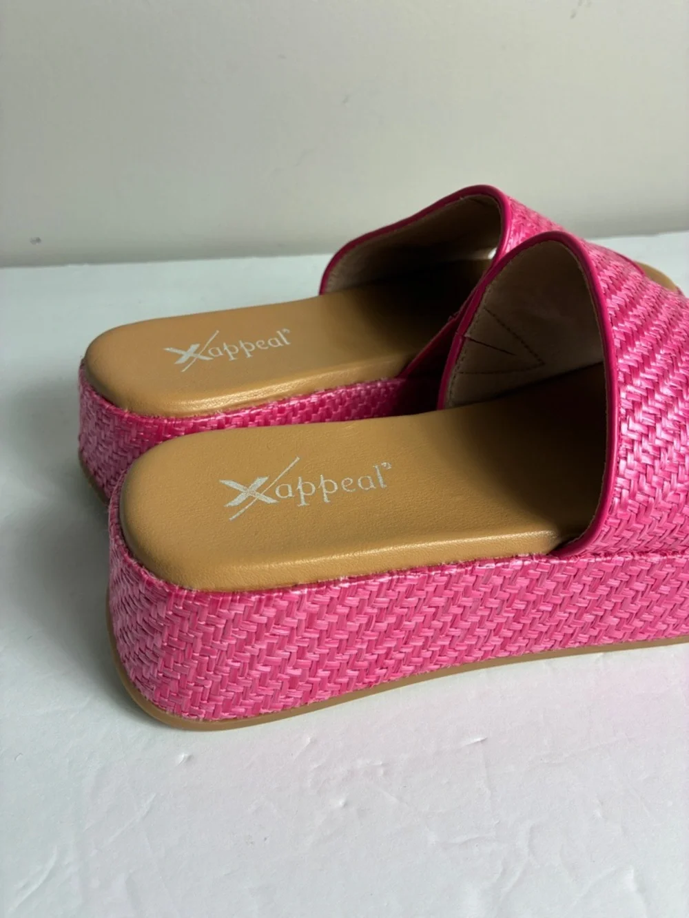 Beach Platform Slides Sandals Mules Pink Beach Vacation Summer NEW